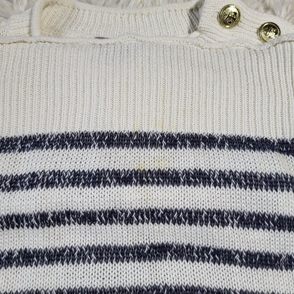 J.Crew Relaxed Linen Beach Sweater With Gold Shoulder Buttons - XS - Picture 14 of 14